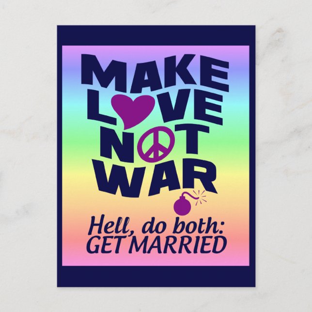 Make Love Not War custom postcard (Front)
