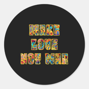 Make Love Not War Mushroom Peace  Classic Round Sticker