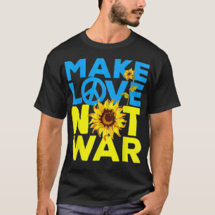 Make Love Not War Peace 60s 70s Ukraine Support  T-Shirt