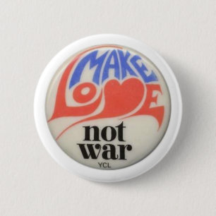 Make Love Not War Peace Art 6 Cm Round Badge