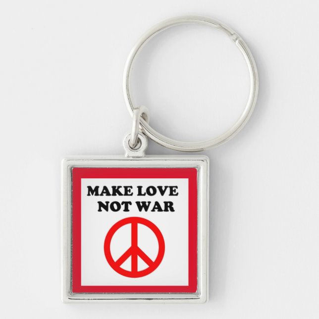 "MAKE LOVE NOT WAR" PEACE SIGN KEY RING (Front)