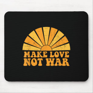 Make Love Not War Peace Sunshine Groovy Retro Vint Mouse Mat