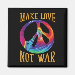 Make Love Not War - Peace Symbol Sign Magnet