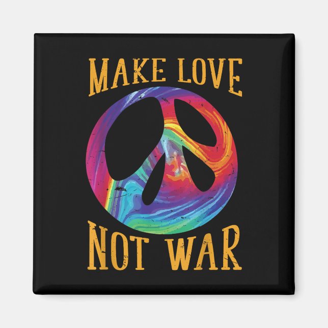 Make Love Not War - Peace Symbol Sign  Magnet (Front)