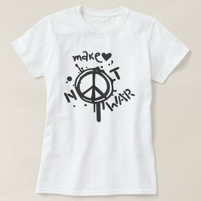 Make love not war Peace Symbol T-Shirt (Design Front)