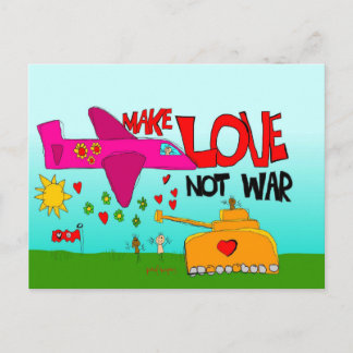 make love not war postcard