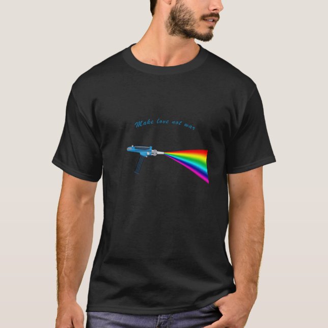 Make Love Not War Prism Rainbow Blaster T-Shirt (Front)
