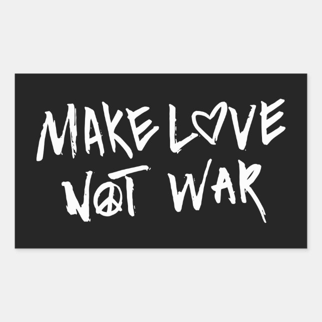 Make Love Not War Rectangular Sticker (Front)