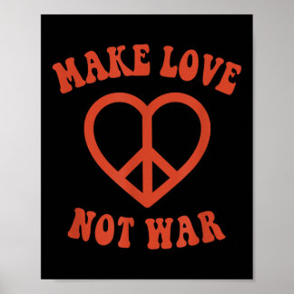 Make Love Not War Retro Hippie Peace Sign 