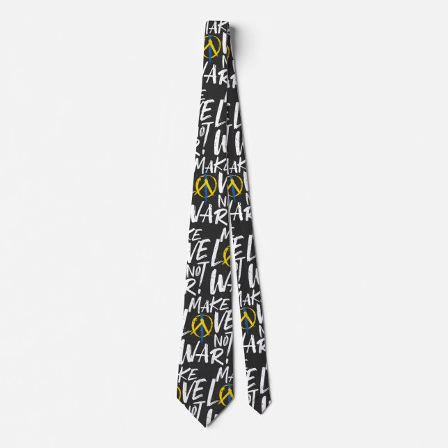 Make Love Not War Support Ukraine  Tie (Front)