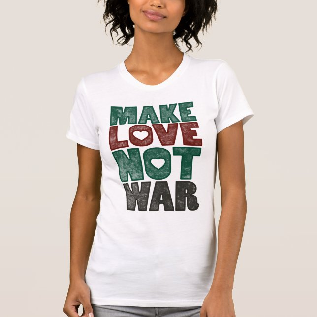 Make Love Not War, Vintage - Customised T-Shirt (Front)