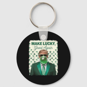 Make Lucky Great Again Trump Blowing Bubble Gum Ir Key Ring