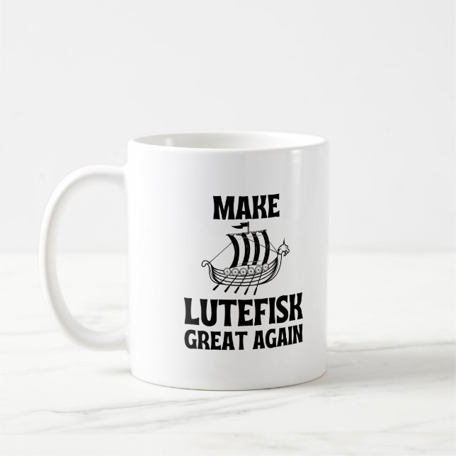 Make Lutefisk Great Again Humourous Stinky Fish Coffee Mug (Left)