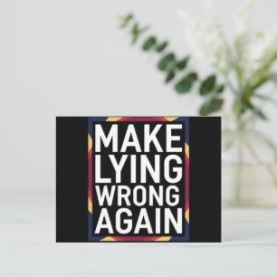 Make Lying Wrong Again Gift Resist Anti-Trump Postcard