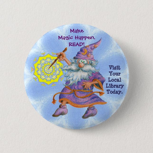 Make Magic Happen. READ! 6 Cm Round Badge (Front)