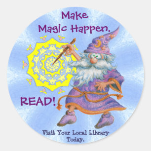 Make Magic Happen.  READ! Classic Round Sticker