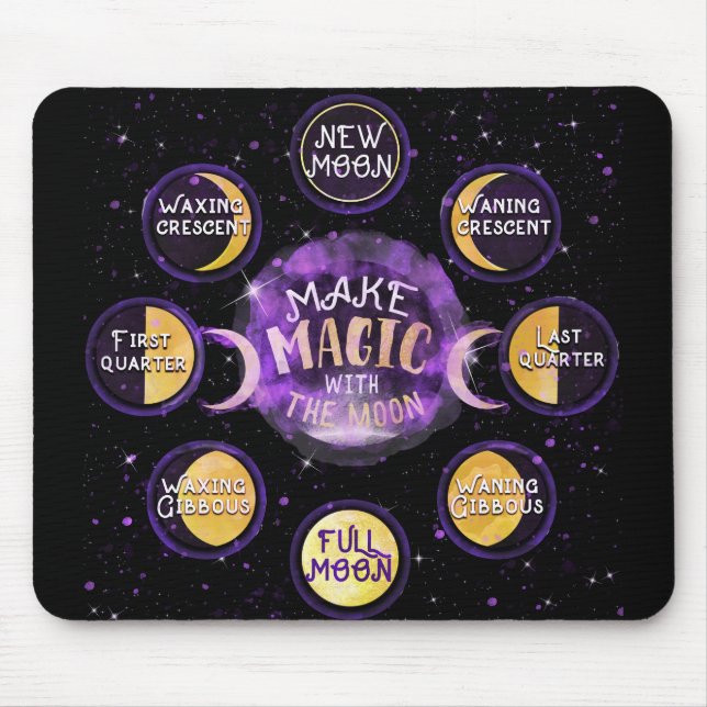 Make Magic With The Moon Lunar Cycles Phases Mouse Mat (Front)