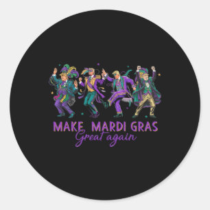 Make Mardi Gras Great Again Dancing Trump  Classic Round Sticker