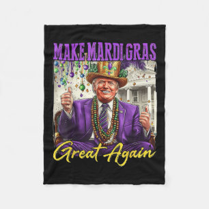 Make Mardi Gras Great Again Fleece Blanket