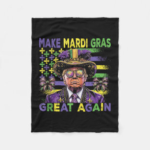 Make Mardi Gras Great Again Fun Trump Mardi Gras M Fleece Blanket