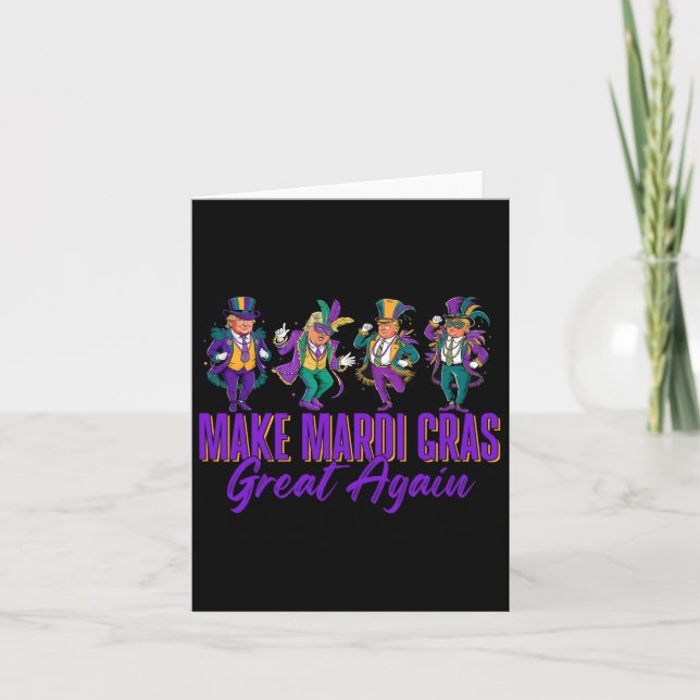 Make Mardi Gras Great Again Funny Dancing Trump Pa Card (Front)