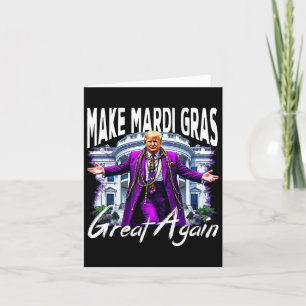 Make Mardi Gras Great Again Trump Beads Mask And F Card