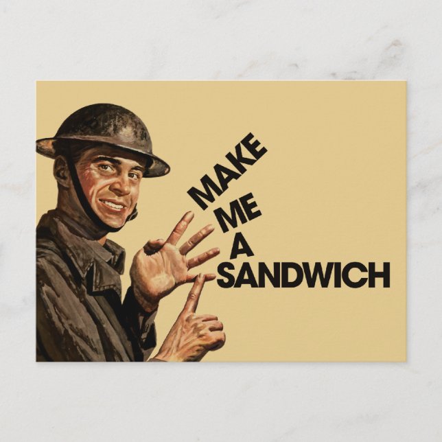 Make me a sandwich postcard (Front)
