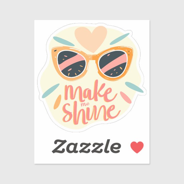 Make Me Shine Quote Cute Retro Sunglasses (Sheet)