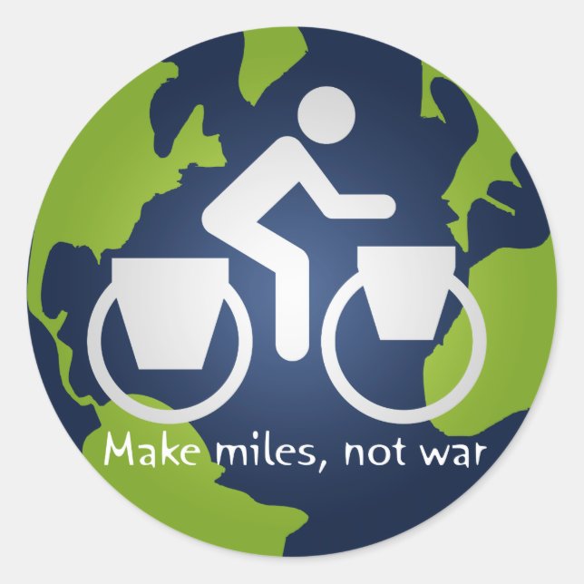 Make miles, not war classic round sticker (Front)