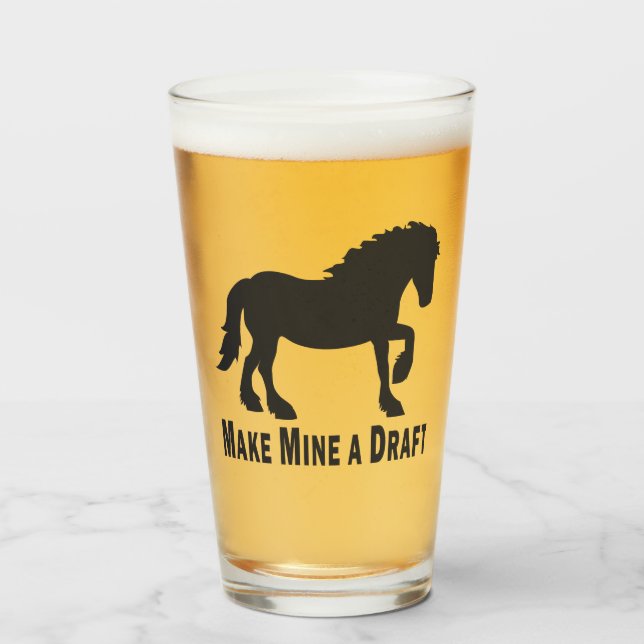 Make Mine a Draught | Long Tail Draught Horse Glass (Front Filled)