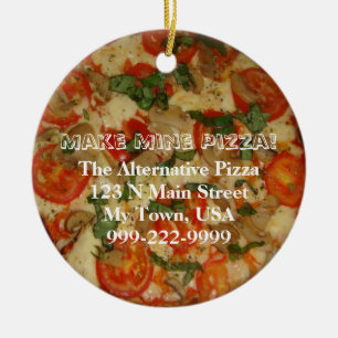 Make Mine Pizza! Customisable Text Ceramic Tree Decoration
