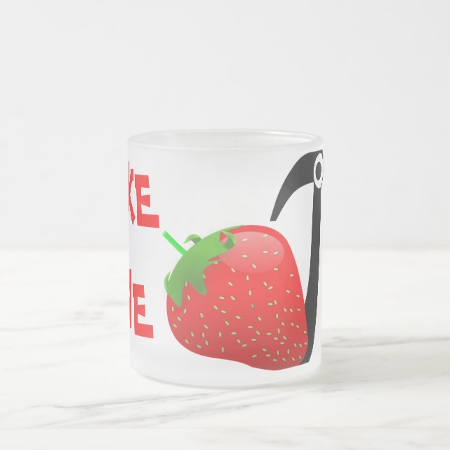 MAKE MINE Strawberry PI Frosted Glass Mug (Center)
