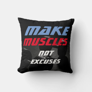 Make Muscles Bodybuilding Fitness Motivational Cushion
