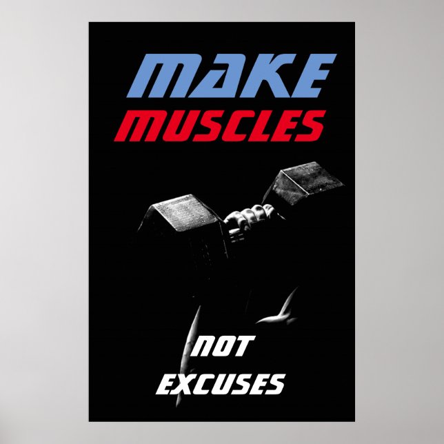 Make Muscles Bodybuilding Fitness Motivational Poster (Front)