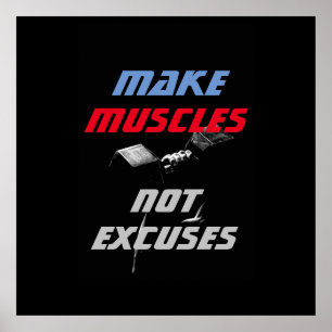 Make Muscles Bodybuilding Fitness Motivational Poster