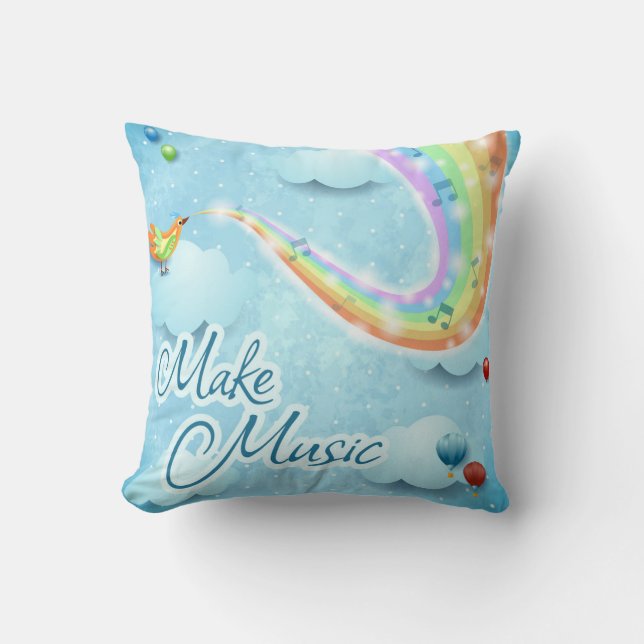 Make music, digital art cushion (Front)