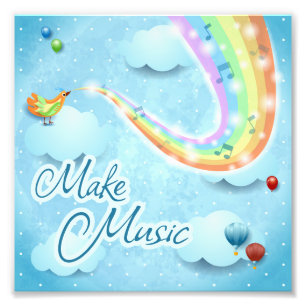 Make music, digital art photo print