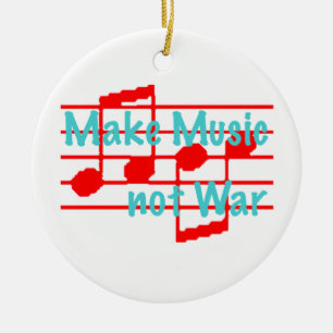 Make Music not War Ceramic Tree Decoration