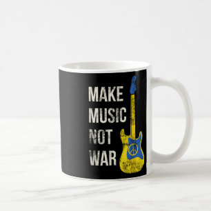 Make Music Not War Vintage Guitar Lovers & Pea Coffee Mug