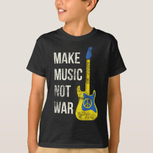 Make Music Not War Vintage Guitar Lovers & Pea T-Shirt