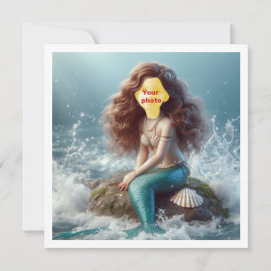 Make my child a mermaid princess, custom mermaid  card