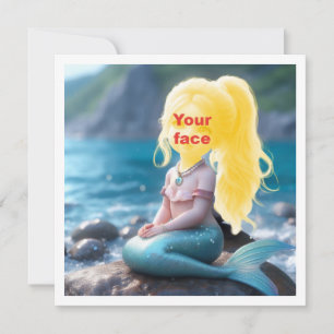 Make my child a mermaid princess, custom mermaid  card
