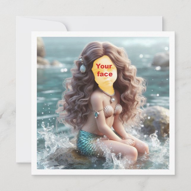 Make my child a mermaid princess, custom mermaid  card (Front)