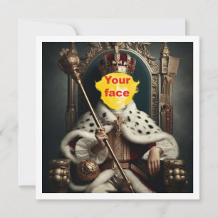 Make my child royal, boy king on throne card