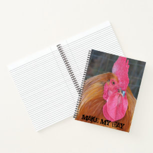 Make My Day Angry Red Rooster Meme Notebook