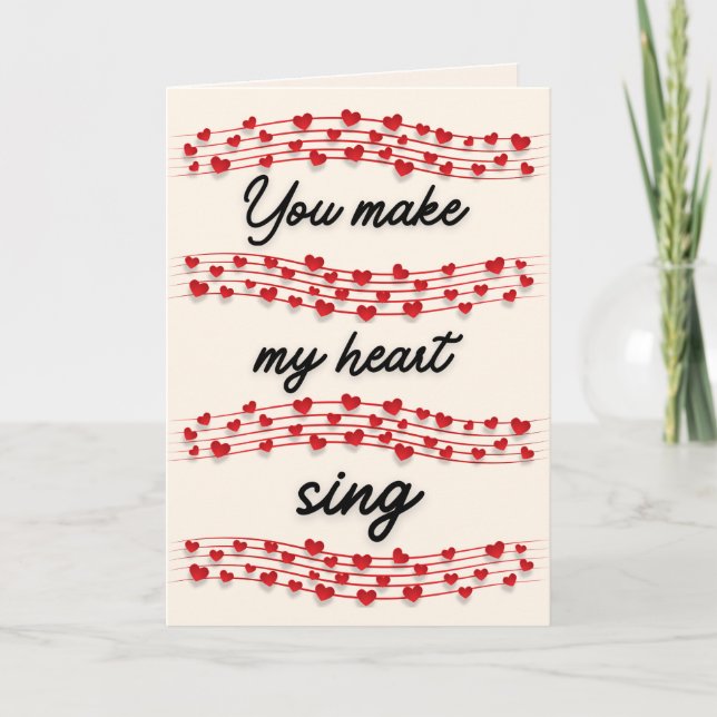 Make My Heart Sing Valentine Card (Front)