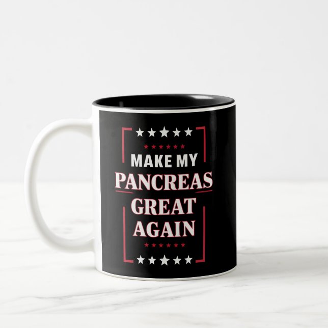 Make My Pancreas Great Again Diabetes Awareness  Two-Tone Coffee Mug (Left)