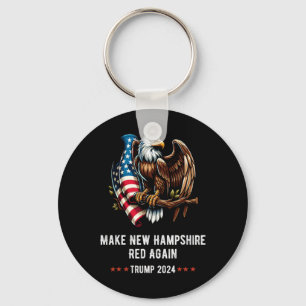 Make New Hampshire Red Again Eagle Republican Trum Key Ring