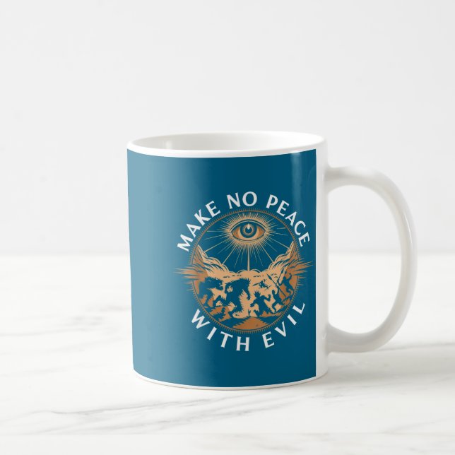 Make No Peace With Evil Archangel Michael Jesus Go Coffee Mug (Right)