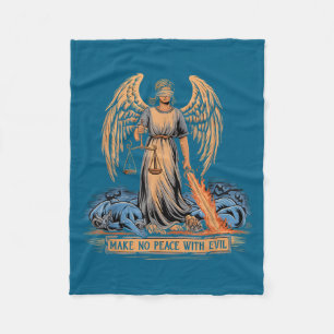 Make No Peace With Evil Archangel Michael Jesus Go Fleece Blanket
